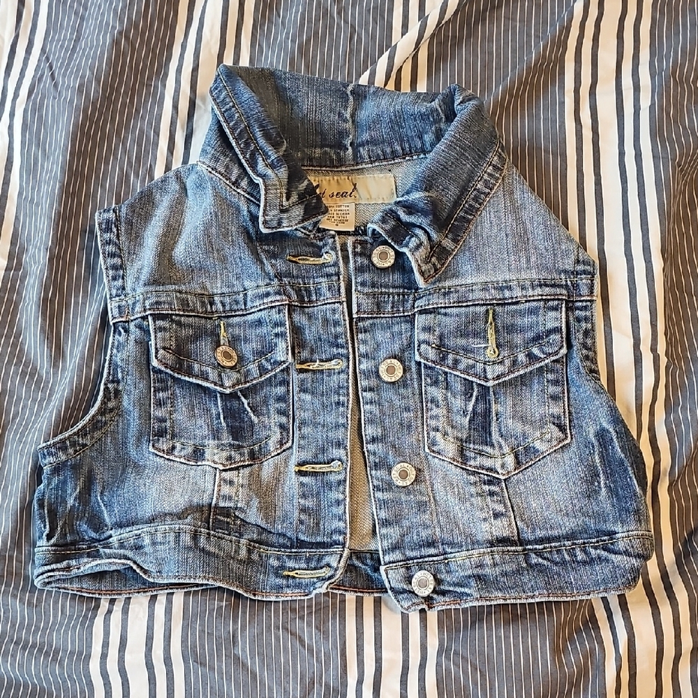 Wet Seal Blue Cropped Jean Jacket